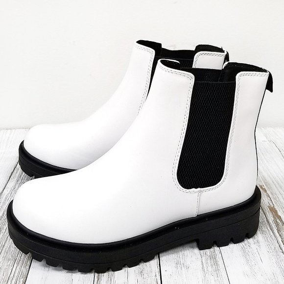 Dr. Martens Shoes - New White Chelsea Elastic Combat Ankle Boot Bootie